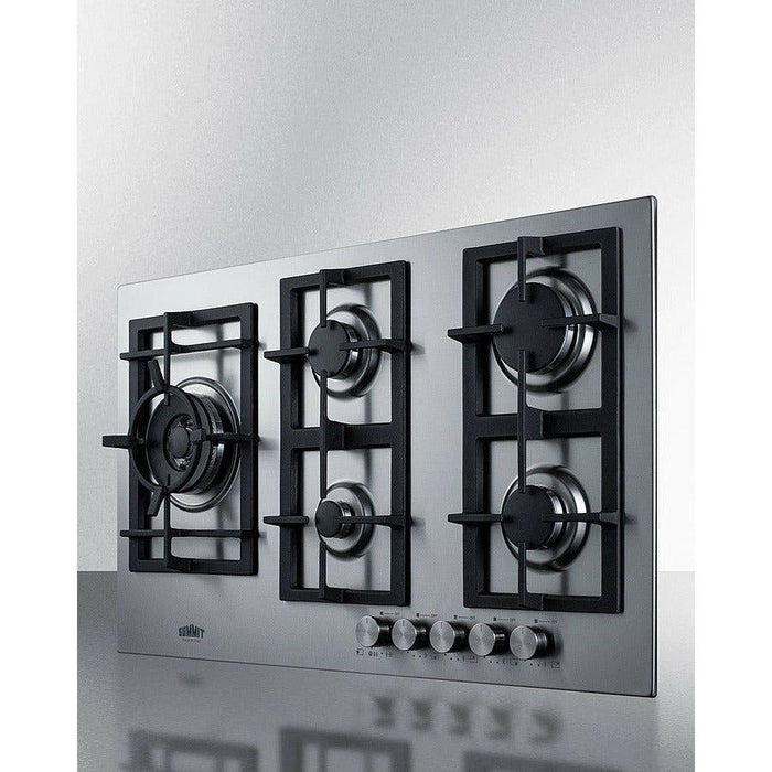 Summit 34 in. Wide 5-Burner Gas Cooktop in Stainless Steel - GCJ536SS