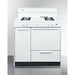 Summit 36 in. Wide Gas Range with Lower Broiler, Side Storage and Electronic Ignition: White - WNM4307