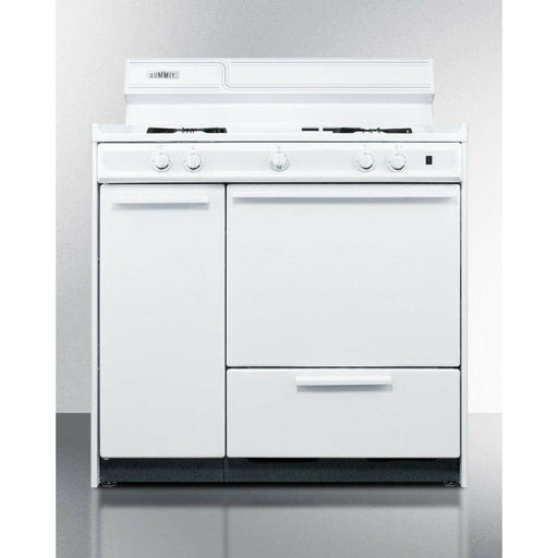 Summit 36 in. Wide Gas Range with Natural Gas, 4 Open Burners, 2.92 cu. ft. Total Oven Capacity, Broiler Drawer, Porcelain Construction - WNM430P