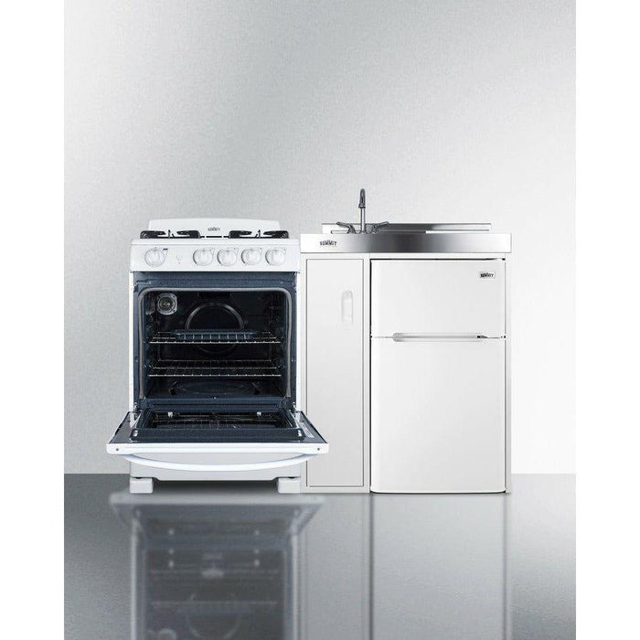 Summit 54 in. Wide All-in-One Kitchenette with Gas Range - ACK54GASW