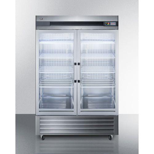 Summit 56 in. Reach-In Refrigerator with 49 Cu. Ft. Capacity, Microprocessor Control Panel, Self Closing Doors - SCR49SSG