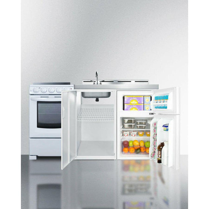 Summit 60 in. Wide All-in-One Kitchenette with Electric Range - ACK60ELSTW