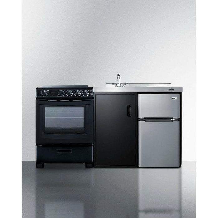 Summit 63 in. Wide All-in-One Kitchenette with Electric Range - ACK63ELSTB