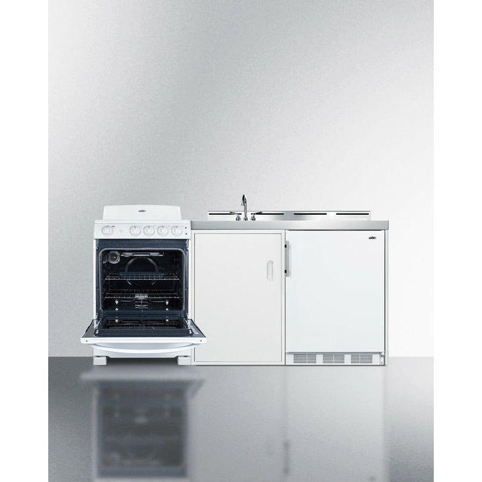 Summit 72 in. Wide All-in-One Kitchenette with Electric Coil Range - ACK72COILW