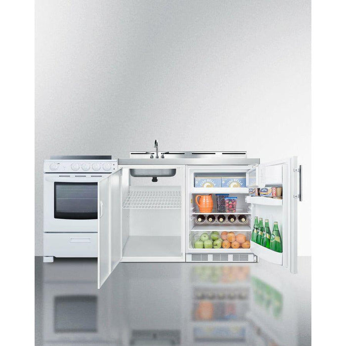 Summit 72 in. Wide All-in-One Kitchenette with Electric Range - ACK72ELSTW