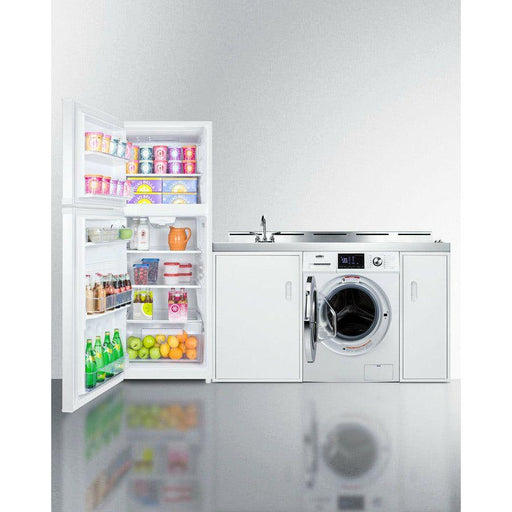 Summit 86 in. Wide All-In-One Kitchenette with Washer/Dryer Combo - ACKSPWD86