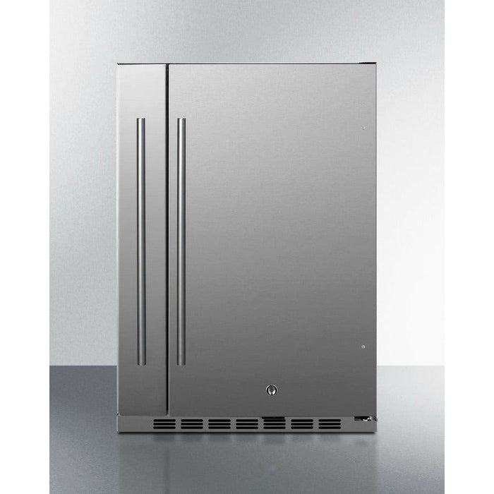 Summit Shallow Depth 24 in. Wide Built-In All-Refrigerator With Slide-Out Storage Compartment - FF19524