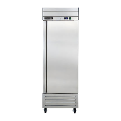 Maxx Cold V-Series 1 Door Reach-In Refrigerator, Bottom Mount, in Stainless Steel - MVR-23FDHC