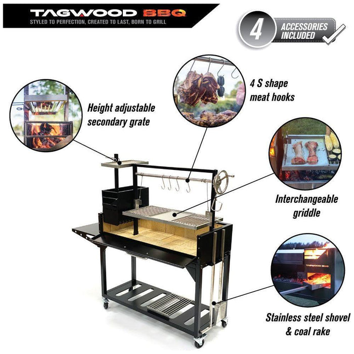 Tagwood BBQ Argentine Santa Maria Wood Fire & Charcoal Grill BBQ03SI