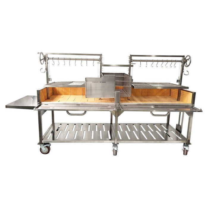 Tagwood BBQ Double Argentine Santa Maria Wood Fire & Charcoal Grill BBQ24SS - OPEN FIRE COOKING