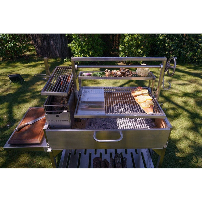 Tagwood BBQ XL Argentine Wood Fire & Charcoal Grill BBQ23SS -OPEN FIRE COOKING