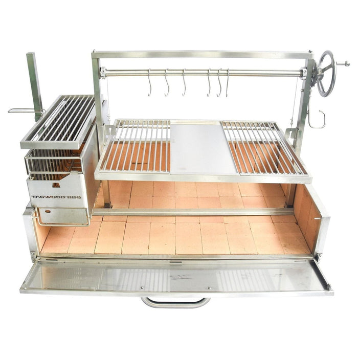 Tagwood BBQ XL Built-In Argentine Wood Fire & Charcoal Grill OPEN FIRE COOKING BBQ25SS