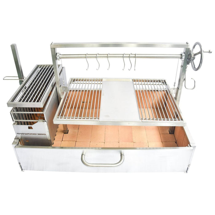 Tagwood BBQ XL Built-In Argentine Wood Fire & Charcoal Grill OPEN FIRE COOKING BBQ25SS