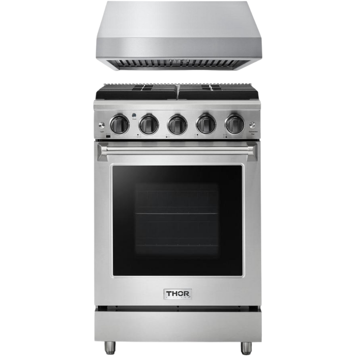 Thor Kitchen 24 in. Gas Range and Range Hood Appliance Package