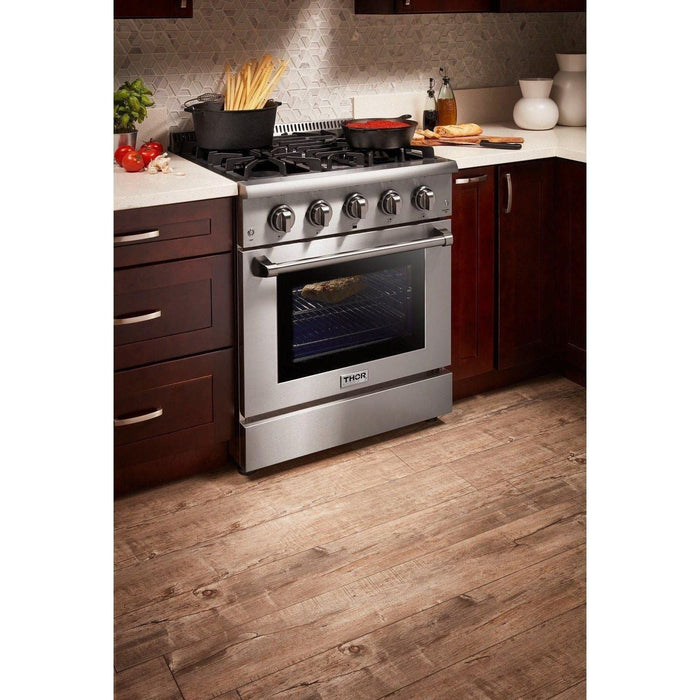 Thor Kitchen 30 in. 4.2 Cu. Ft. Professional Natural Gas Range in Stainless Steel HRG3080U