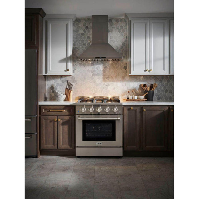 Thor Kitchen 30 in. 4.2 Cu. Ft. Professional Natural Gas Range in Stainless Steel HRG3080U