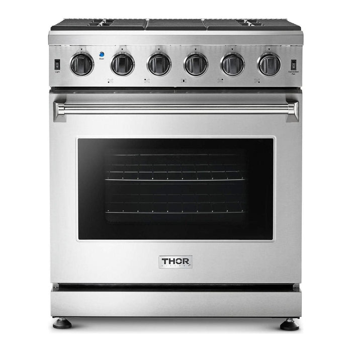 Thor Kitchen 30 in. 4.55 Cu. Ft. Professional Natural Gas Range in Stainless Steel LRG3001U