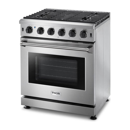 Thor Kitchen 30 in. 4.55 Cu. Ft. Professional Propane Gas Range in Stainless Steel LRG3001ULP