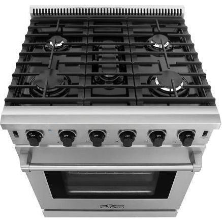 Thor Kitchen 30 in. 4.55 Cu. Ft. Professional Propane Gas Range in Stainless Steel LRG3001ULP