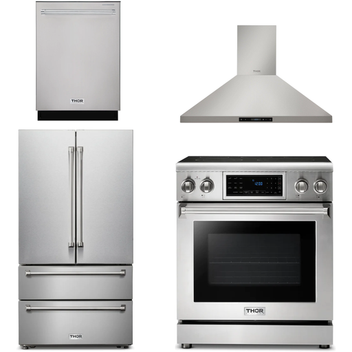 Thor Kitchen 30 In. Electric Range, Range Hood, Refrigerator, Dishwasher Appliance Package