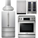 Thor Kitchen 30 In. Electric Range, Range Hood, Refrigerator, Dishwasher, Wine Cooler Appliance Package