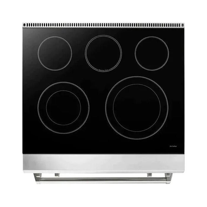 Thor Kitchen 30 In. Electric Range, Range Hood, Refrigerator, Dishwasher, Wine Cooler Appliance Package