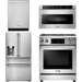 Thor Kitchen 30 In. Gas Range, Microwave Drawer, Refrigerator with Water and Ice Dispenser, Dishwasher Appliance Package