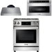 Thor Kitchen 30 In. Gas Range, Range Hood, Microwave Drawer Appliance Package