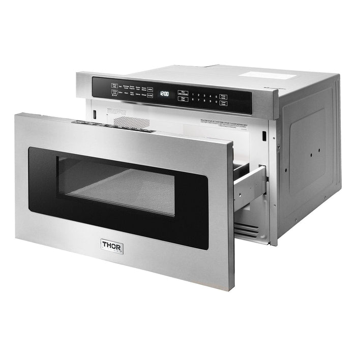 Thor Kitchen 30 In. Gas Range, Range Hood, Microwave Drawer, Refrigerator, Dishwasher Appliance Package