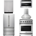 Thor Kitchen 30 In. Gas Range, Range Hood, Microwave Drawer, Refrigerator, Dishwasher Appliance Package