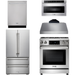 Thor Kitchen 30 In. Gas Range, Range Hood, Microwave Drawer, Refrigerator, Dishwasher Appliance Package