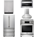 Thor Kitchen 30 In. Gas Range, Range Hood, Microwave Drawer, Refrigerator, Dishwasher Appliance Package