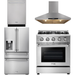 Thor Kitchen 30 In. Gas Range, Range Hood, Refrigerator with Water and Ice Dispenser, Dishwasher Appliance Package