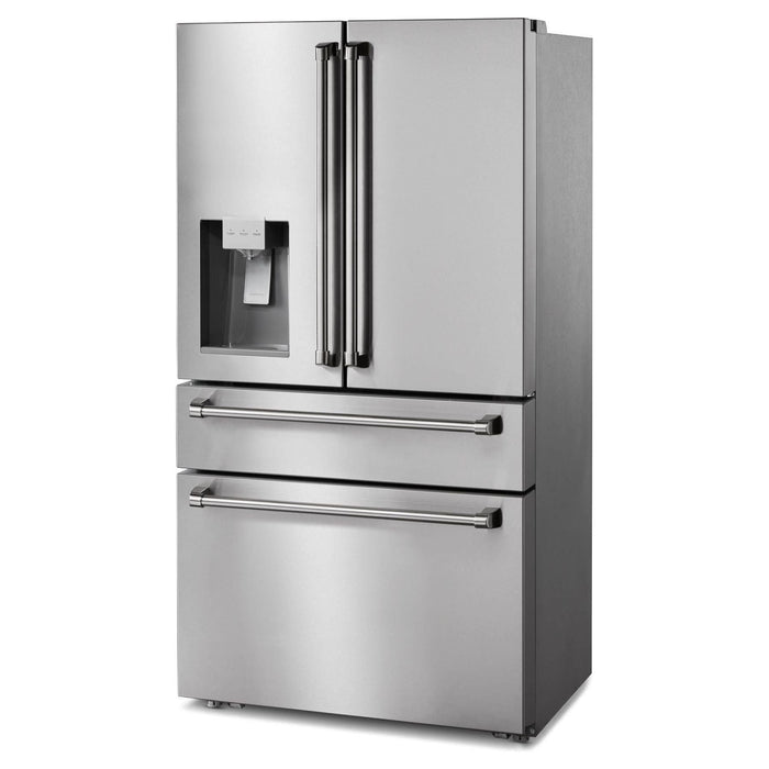 Thor Kitchen 30 In. Gas Range, Range Hood, Refrigerator with Water and Ice Dispenser, Dishwasher Appliance Package