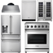 Thor Kitchen 30 In. Gas Range, Range Hood, Refrigerator with Water and Ice Dispenser, Dishwasher, Wine Cooler Appliance Package