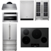 Thor Kitchen 30 In. Induction Cooktop, Range Hood, Microwave Drawer, Refrigerator, Dishwasher, Wine Cooler Appliance Package