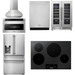 Thor Kitchen 30 In. Induction Cooktop, Range Hood, Microwave Drawer, Refrigerator with Water and Ice Dispenser, Dishwasher, Wine Cooler Appliance Package