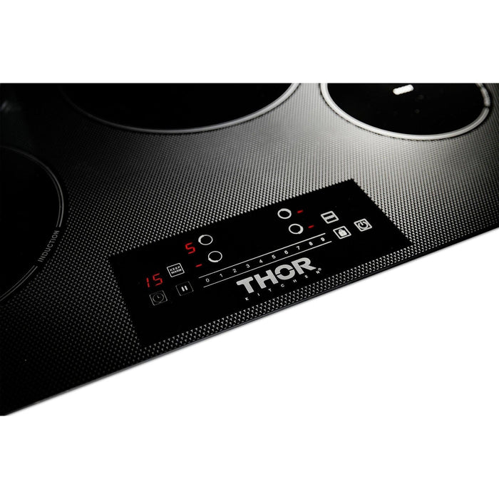 Thor Kitchen 30 In. Induction Cooktop, Range Hood, Refrigerator, Dishwasher, Wine Cooler Appliance Package