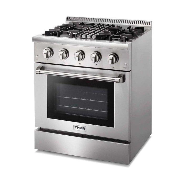 Thor Kitchen 30 in. Natural Gas Burner/Electric Oven Range in Stainless Steel HRD3088U