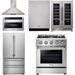 Thor Kitchen 30 In. Natural Gas Range, Range Hood, Microwave Drawer, Refrigerator, Dishwasher & Wine Cooler Appliance Package