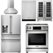 Thor Kitchen 30 In. Natural Gas Range, Range Hood, Refrigerator with Water and Ice Dispenser, Dishwasher, Wine Cooler Appliance Package