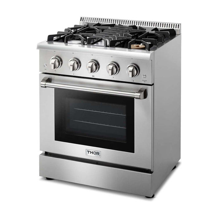 Thor Kitchen 30 In. Professional Propane Gas Range, Range Hood, Microwave Drawer Appliance Package