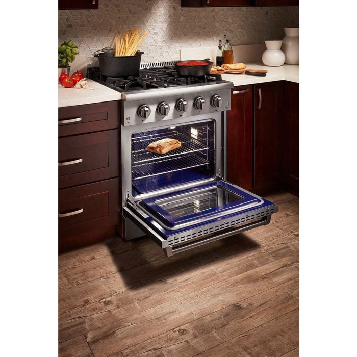 Thor Kitchen 30 In. Professional Propane Gas Range, Range Hood, Microwave Drawer Appliance Package