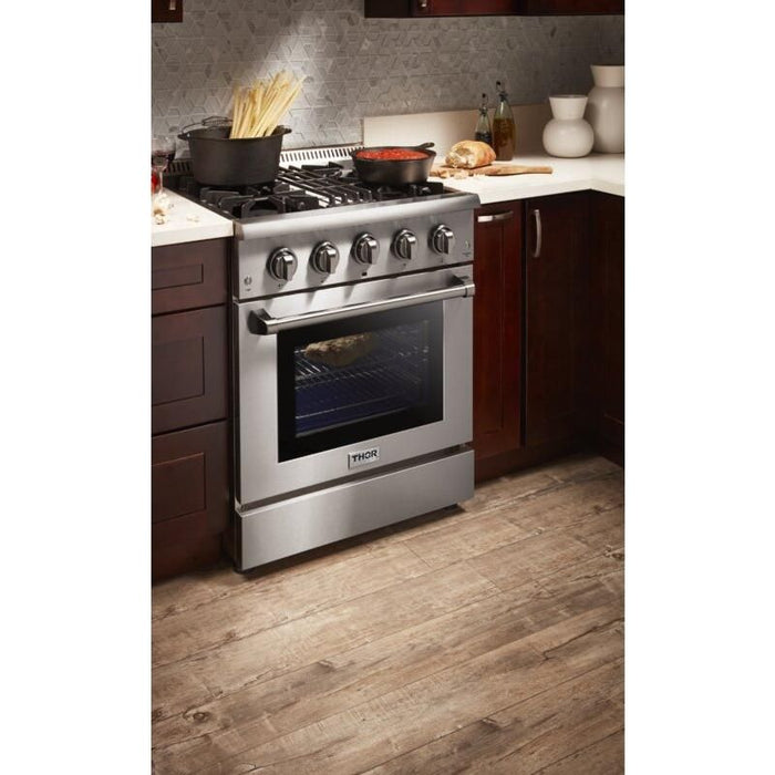 Thor Kitchen 30 in. Propane Gas Burner/Electric Oven Range in Stainless Steel HRD3088ULP