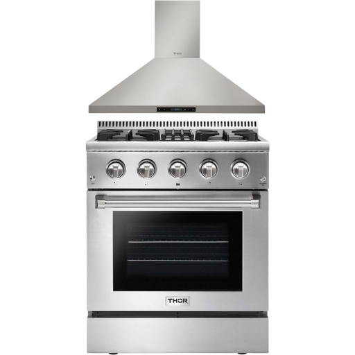 Thor Kitchen 30 in. Propane Gas Burner/Electric Oven Range, Range Hood Appliance Package