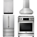 Thor Kitchen 30 In. Propane Gas Range, Range Hood, Refrigerator, Dishwasher Appliance Package