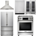 Thor Kitchen 30 In. Propane Gas Range, Range Hood, Refrigerator, Dishwasher, Wine Cooler Appliance Package