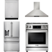 Thor Kitchen 30 In. Propane Gas Range, Range Hood, Refrigerator with Water and Ice Dispenser, Dishwasher Appliance Package