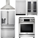 Thor Kitchen 30 In. Propane Gas Range, Range Hood, Refrigerator with Water and Ice Dispenser, Dishwasher, Wine Cooler Appliance Package