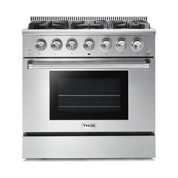 Thor Kitchen 36 in. 5.2 Cu. Ft. Professional Propane Gas Range in Stainless Steel HRG3618ULP